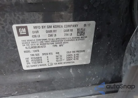 2018 Chevrolet Trax Premier from USA, damaged, VIN KL7CJMSB2JB516721